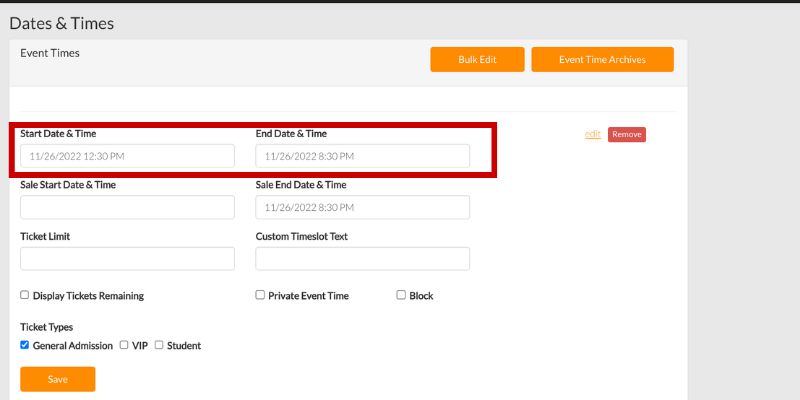screenshot how to set your time slot