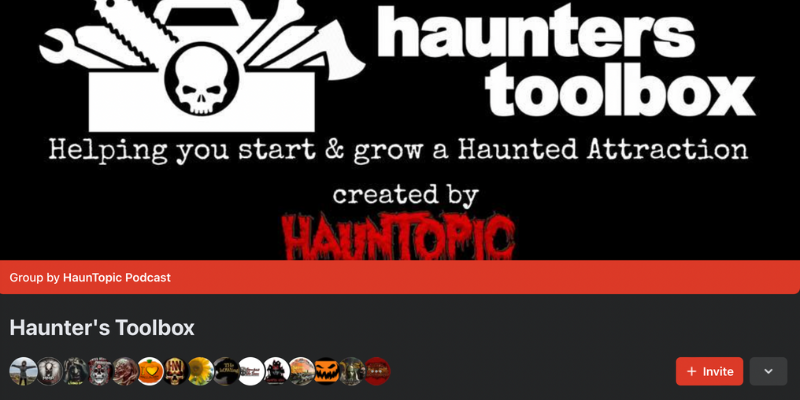 Screenshot of the "Haunter's Toolbox" Facebook cover image