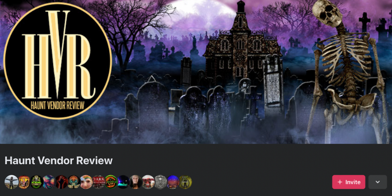 Screenshot of the "Haunt Vendor Review" Facebook cover image