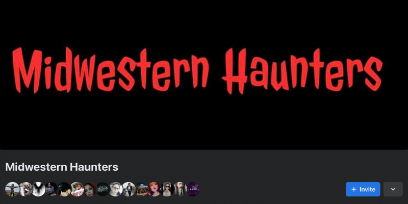 Screenshot of the "Midwestern Haunters" Facebook cover image