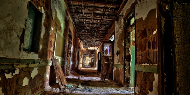 interior of a building in disrepair