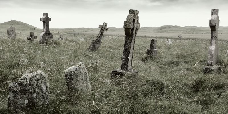 gravestones in a cemetary