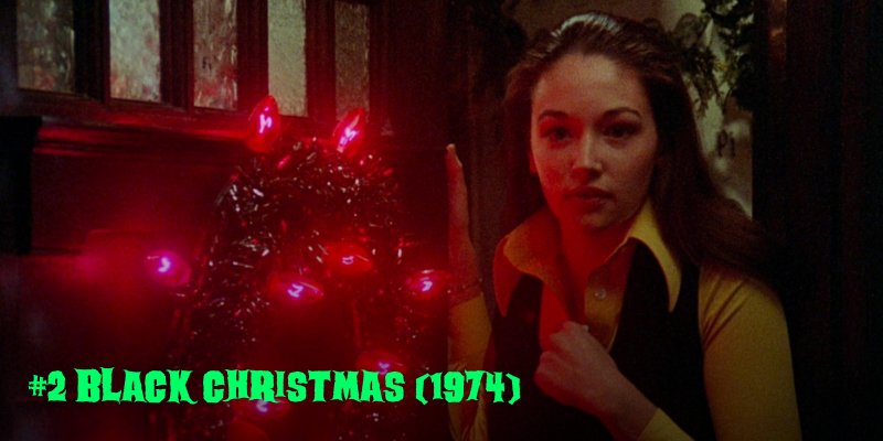 scared woman standing near festive fireplace