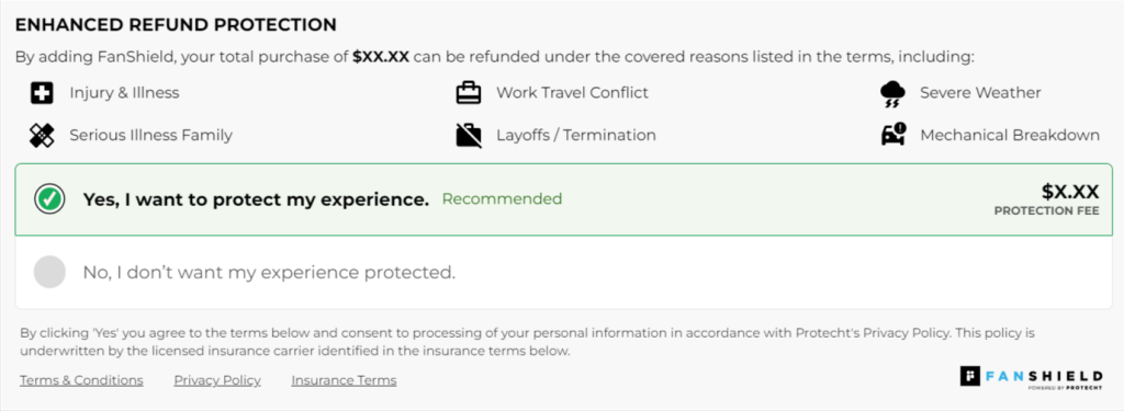 refund protection screenshot