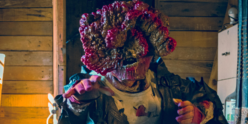 Cordyceps zombie cosplay in in abandoned cabin